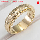 Exquisite Womens 14k Gold Ring Hang Engraved Flower Ring Anniversary Gifts