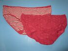 Vintage RED STRIPED  Hi-Cut Panties Lot by CACIQUE LANE BRYANT 12 4X 26/28