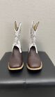 Roper Men’s White Faux Leather And Ostrich Cowboy Boots Size 10.5