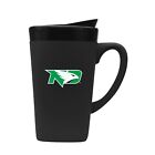 North Dakota Fighting Hawks Personalized 16oz Soft Touch Ceramic Mug w Lid