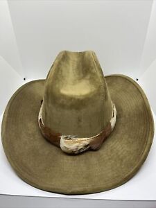 Vintage YA Longhorn Ranch Wear Western Cowboy Mens Hat Size 7 1/4”-7 3/4” Korea
