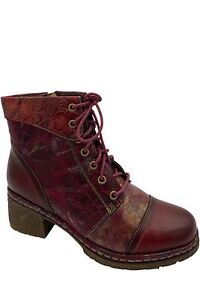 L'Artiste by Spring Step Leather Lace-Up Boots Fallinluv Bordeaux