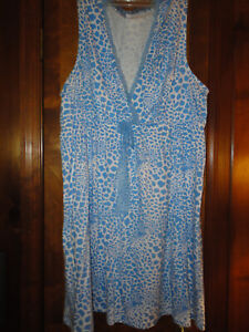 Intimo Women's BabyDoll Nightgown Blue and White Size 1X