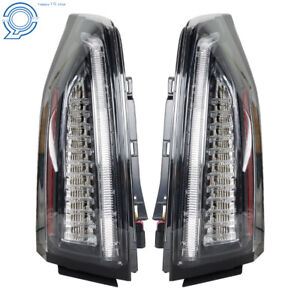 Fit For 2013-2018 Cadillac ATS LED Tail Lights Assembly Clear Black Left+Right (For: 2018 Cadillac)