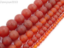 Matte Red Natural Carnelian Agate Gemstone Round Beads 15.5'' 4mm 6mm 8mm 10mm