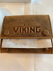 Viking Leather Compact Box Tobacco Pouch Pipe - Brown - New