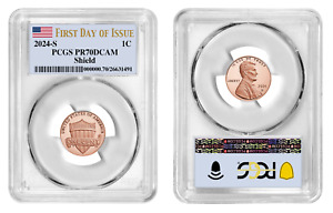 2024 S Shield Lincoln Cent Proof PCGS PR-70 First Day of Issue 1C DCAM