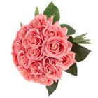 New ListingMother's Day Artificial Flower Bouquet – Faux Roses (18P, Coral)
