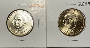 2007 P&D George Washington Presidential Dollar Coins Unc US Mint Set