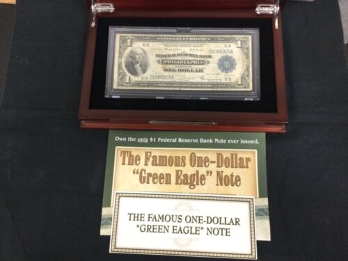 1914 $1 one Dollar Federal Reserve Bank Note GREEN EAGLE!! RARE BILL, NICE SHAPE