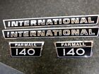 INTERNATIONAL  FARMALL 140 DECALS. HOOD & NUMBERS ONLY. BLACK & CHROME. C-DETAIL