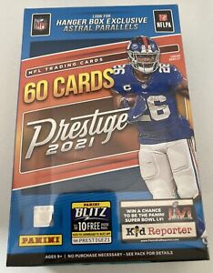 2021 Prestige Football Card Hanger Box - NEW & Sealed 60 cards, Astral Parallels