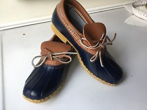 Women’s LL Bean Navy Low Duck Shoes Size 7 Waterproof Slip On