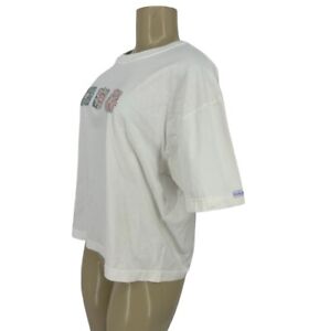 Fresh Produce O/S Women Pullover Boxy Short Sleeve T-shirt Top White 9061 19-33