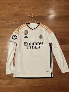 Long Sleeve UCL Real Madrid 2023-24 Home Jersey #5 Bellingham: Size M *NWT*