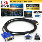 1.8M HDMI Male to VGA Video Converter Adapter Cable Cord for PC DVD 1080P HDTV