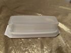 NWT Plastic Butter Keeper Tray White Dish Set With a Clear Snap Shut Lid