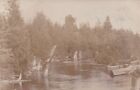 NW Pellston Brutus MI RPPC 1908 SWIMMING AFTER TROUT FISHING in the Maple River!