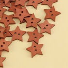 100 Wooden Stars Buttons 2 Holes Rustic Sewing Craft Decoration DIY Projects