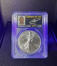 2021 SILVER EAGLE MS70 PCGS LEGENDS OF LIFE STEPHEN CURRY FIRST DAY T-2