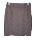 Jones New York Signature Skirt Women Size 8 Brown Plaid Wool Blend
