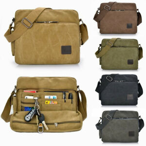 Men Vintage Military Canvas Crossbody Bag School Satchel Messenger Shoulder Bags