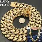14K GOLD FINISH HEAVY CUBAN LINK CHAIN NECKLACE BRACELET 9.3''30''24mm 261g-769g