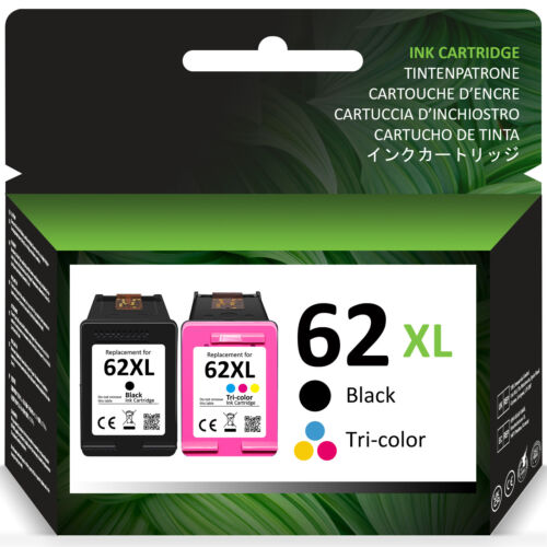2x For hp 62 Ink Cartridge Combo For HP 62XL Envy 7640 OfficeJet 250 258 Printer