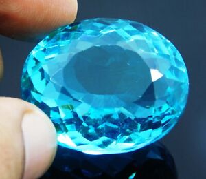 Beautiful 95.00 Ct Natural Neon Blue Paraiba Tourmaline Oval Cut Loose Gemstone