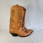 Tony Lama USA Tan Leather Vintage Western Cowboy Boots Mens 13