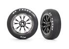 Traxxas Tires & Wheels Assembled Glued (Weld Black Chrome Wheel Tire) Drag Slash