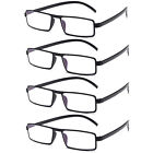 4PK Unisex Unbreakable Lightweight Reading Glasses Blue Light Blocking Readers