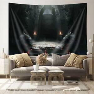 Extra Large Tapestry Wall Hanging Medieval Gothic Fantasy Dungeon Dragon Game