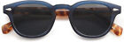 Retro Small Round Sunglasses for Men Women Trendy Circle Style UV400 Dark Blue