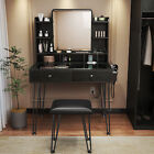 TC-HOMENY Vanity Set Makeup Dressing Table Desk with Charging Station & Mirror