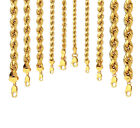 10k Yellow Gold 2mm-10mm D/Cut Rope Chain Bracelet Size 16