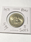 1971 Peru 5 Soles De Oro