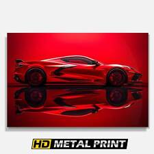 2024 Corvette C8 Poster Printed on Metal - Classic Chevrolet Corvette Art