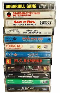 12x Old School Rap Cassette Tape Lot Hip Hop Run DMC Whodini LL Cool J Newcleus