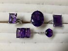 *5* Signed GSK + 925 Sterling Silver Purple Stones RING LOT 29g Sz 9-9.25 #885
