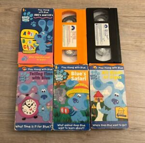 Blues Clues VHS Lot Of 6 Vintage Orange & Black Tapes Nick Jr Nickelodeon
