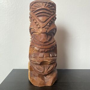 Hand Carved Native HAWAIIAN Made  TIKI STATUE SOLID WOOD SIGNED By Ardaiz