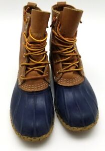 Women's LL BEAN Brown Navy Lace Boots
