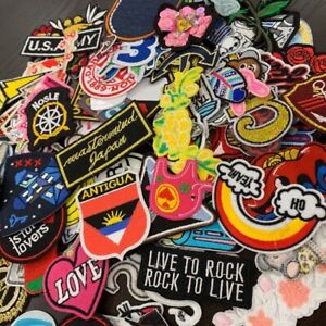 50PCS Lot Animal Letter Random Embroidered Patches Iron on Mixed Clothing Badge
