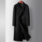 100% Wool Coat Men's Double Breasted Business Double-sided Cashmere Trench Coat