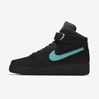 Nike Air Force 1 High  Black/Turquoise Blue Suede All Sizes