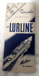 issued Febuarary 1. 1948 S.S. Lurline Matson to Hawaii Room Plan Brochure