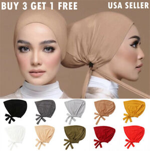 Adjustable Muslim Head scarf Inner Hijab Caps Islamic Underscarf Ninja Scarf hat