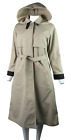 Vtg LONDON FOG USA Women’s 10 Petite Chino Hooded Trench Coat Overcoat Washable