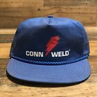 VTG Conn Weld Hat Zipper Adjust Baseball Cap Mens Blue West Virginia 90s - READ